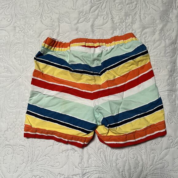 Hanna Andersson Rainbow Striped Poplin Shorts Size 4 - Picture 3 of 5